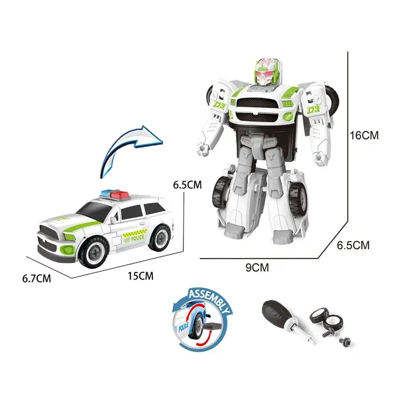 Transformer 2v1 autorobot polícia šróbovacie