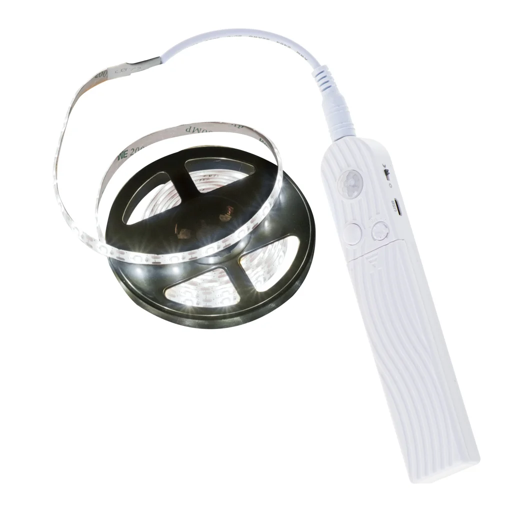 LED pásik so senzorom pohybu 2 m – studená biela, USB alebo batérie, interiérové osvetlenie