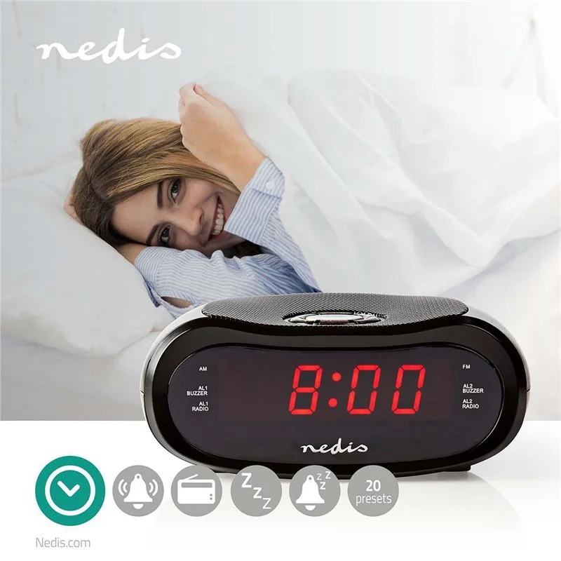 Rádiobudík NEDIS CLAR001BK