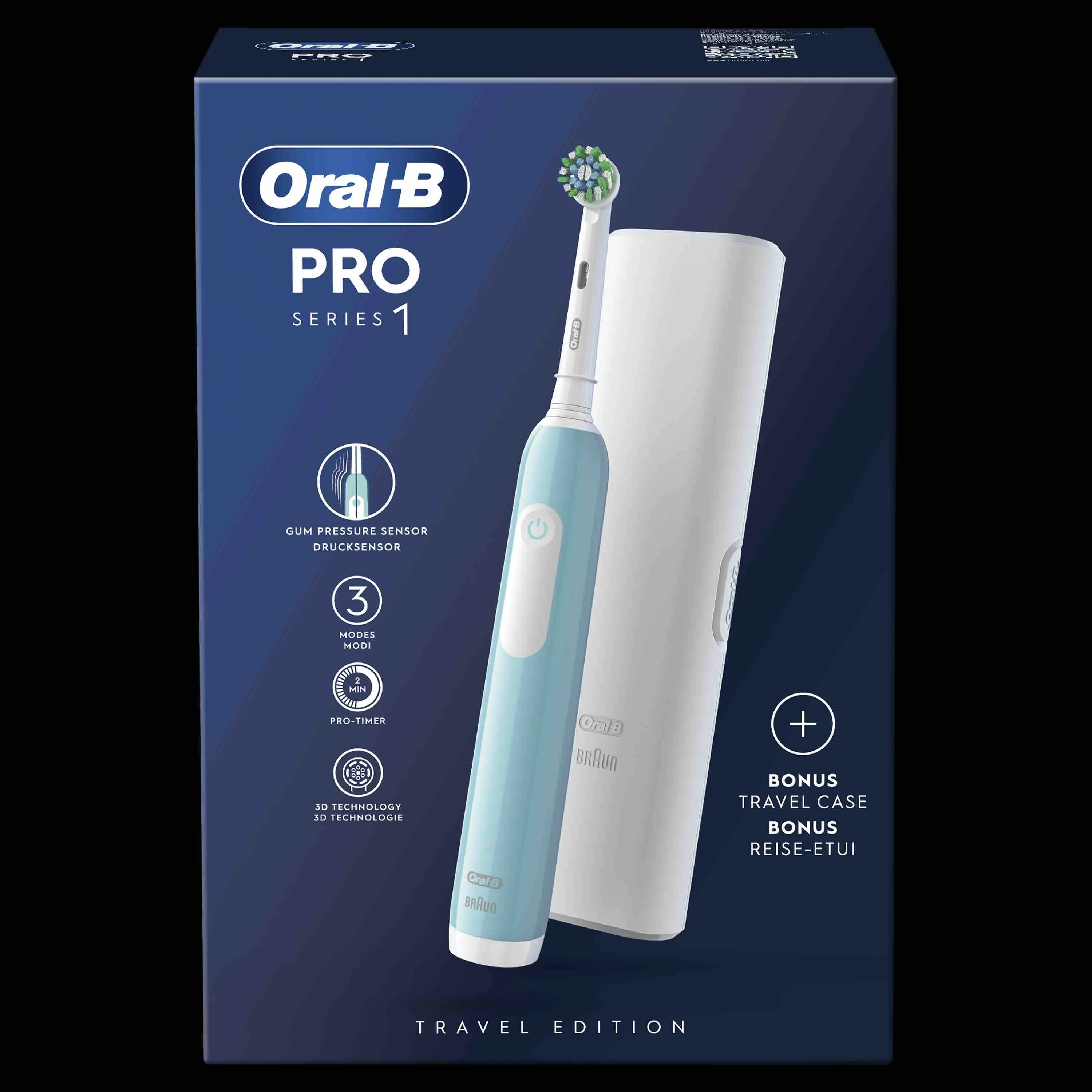 Oral-B EK Pro Series 1 Caribeean Blue + Cestovné púzdro 1×1 ks, elektrická zubná kefka