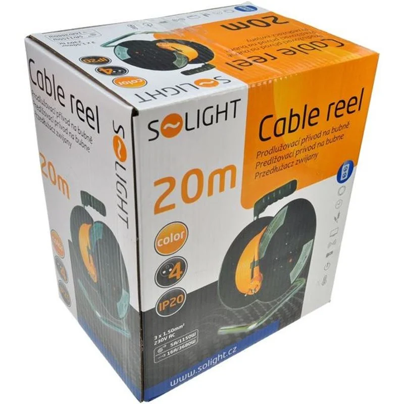 Bubon PVC 20m/4z 3x1,5mm SOLIGHT PB09 oranžový