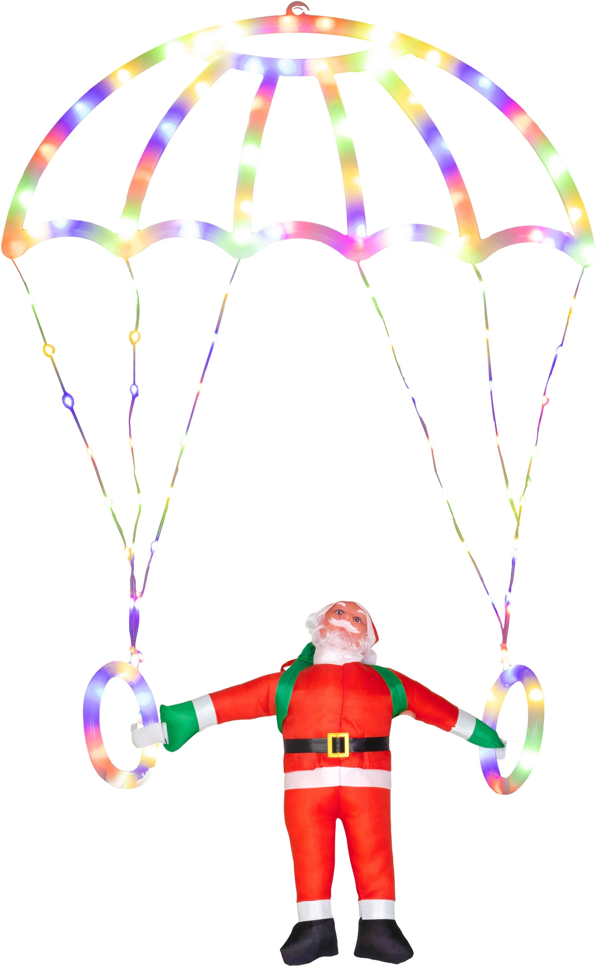 MagicHome vianočný LED Santa s padákom, 1 ks 116 LED biela, IP44, 50x73 cm