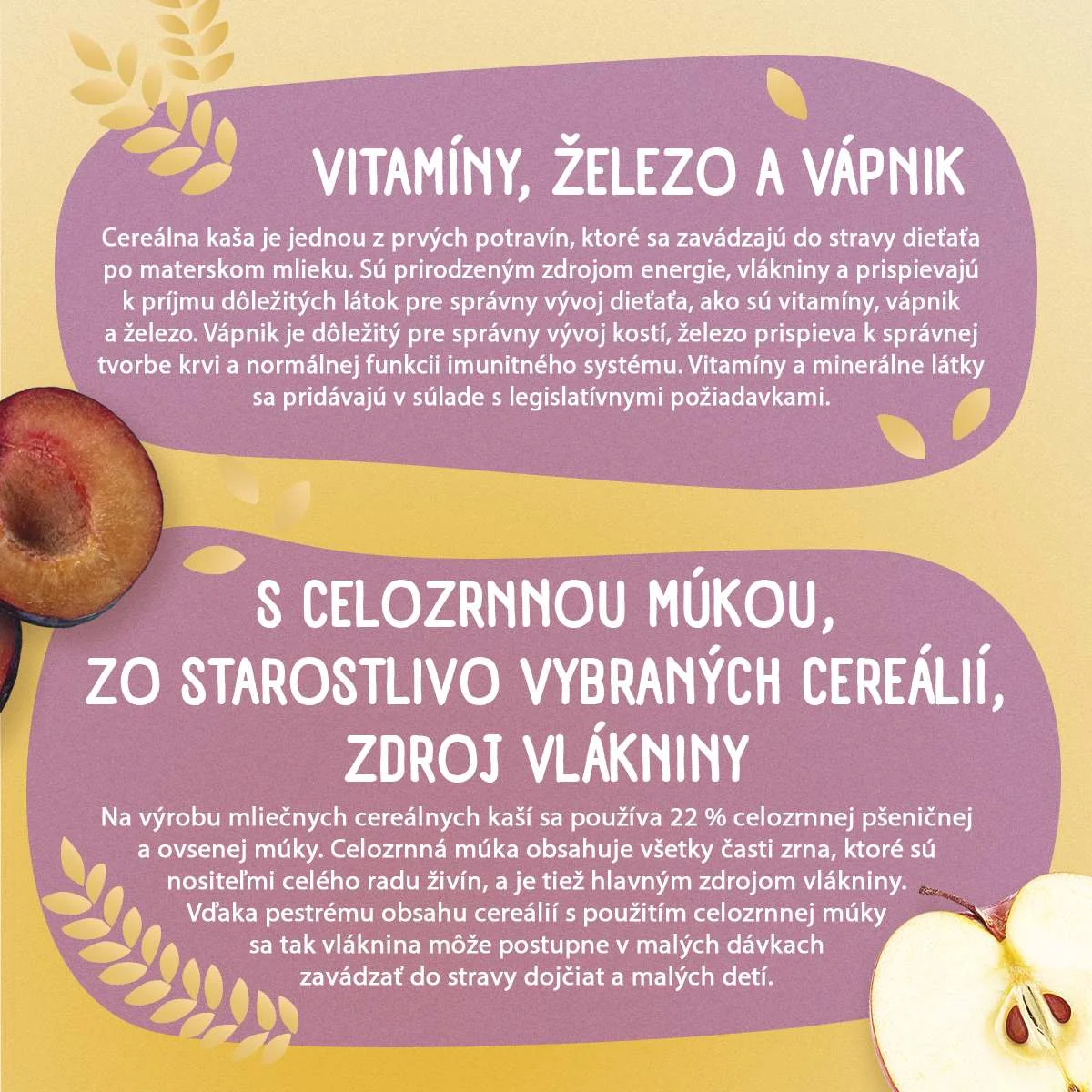 Sunar mliečna kaša 8 cereálií príchuť slivka, jablko 1×210 g, instantná, obilno-mliečna kaša, od ukončeného 6. mesiaca