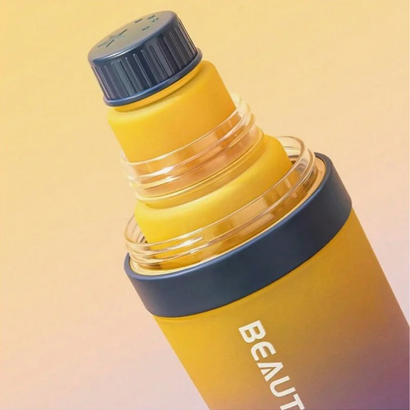 Livefy 3in1 Set fľašky na vodu a pohár Sunrise, ombre