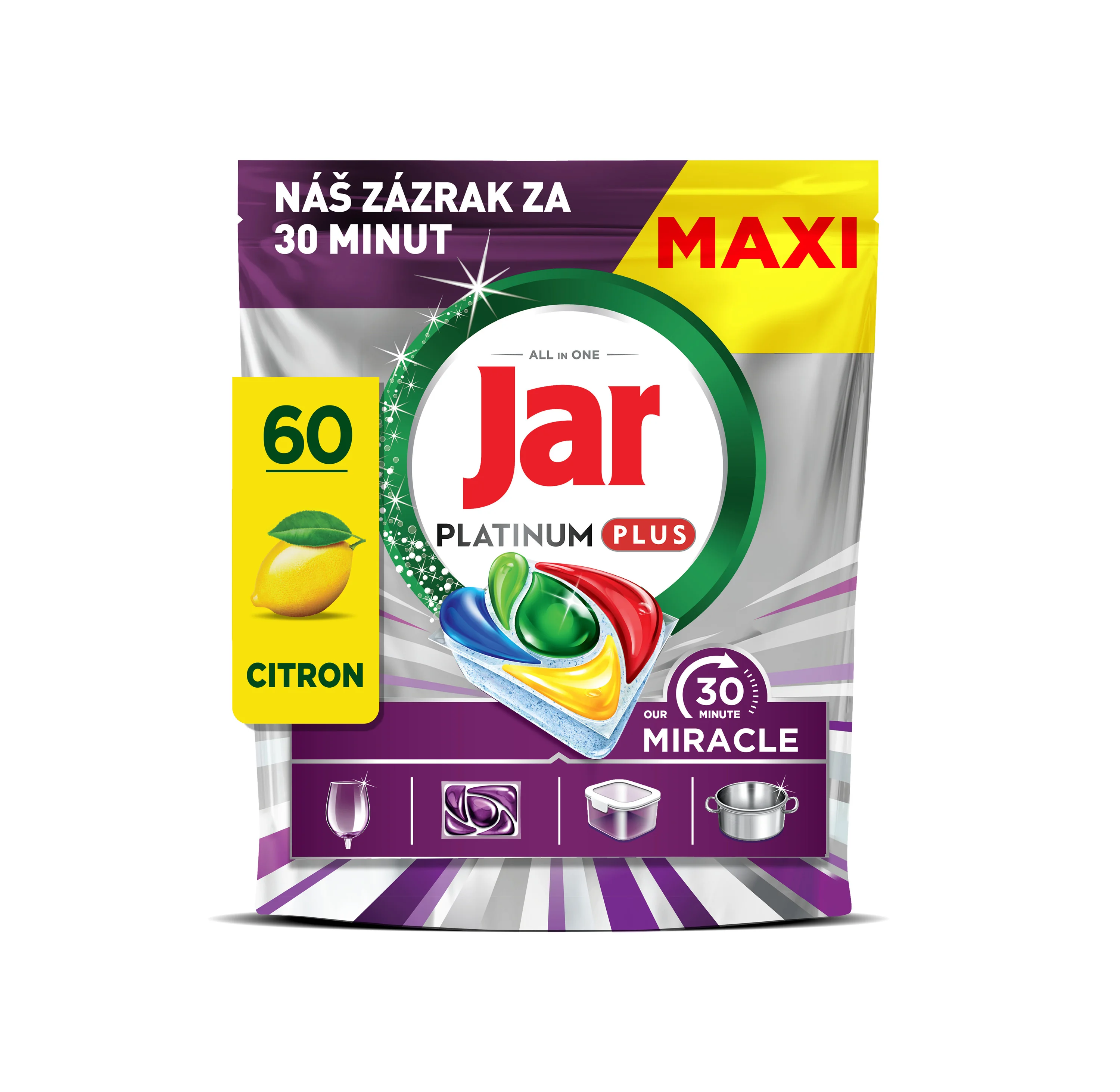 Jar Platinum Plus 30 Minute Miracle tablety do umývačky riadu 60 ks