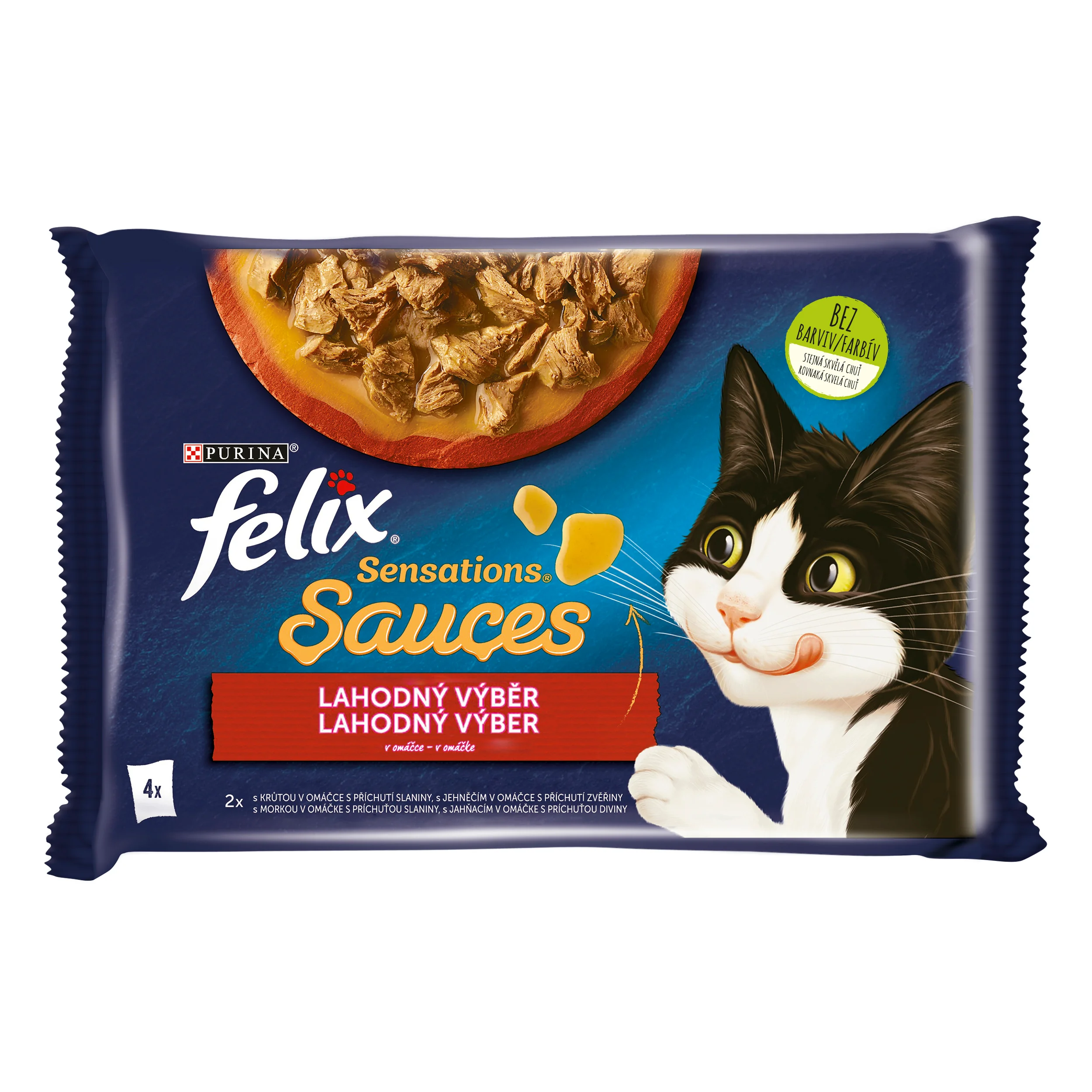 Felix Sensations Sauces kapsičky pre mačky morka, jahňacie v omáčke 4x85 g 4×85 g, kapsičky pre mačky