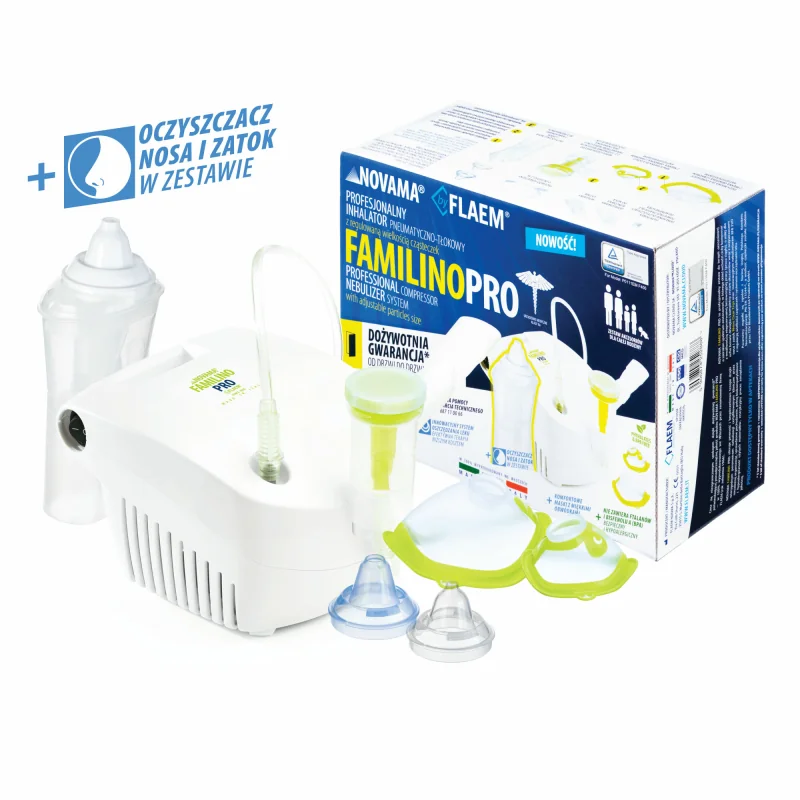 NOVAMA Familino Pro by Flaem kompresorový inhalátor s Rhino Clear Ergo
