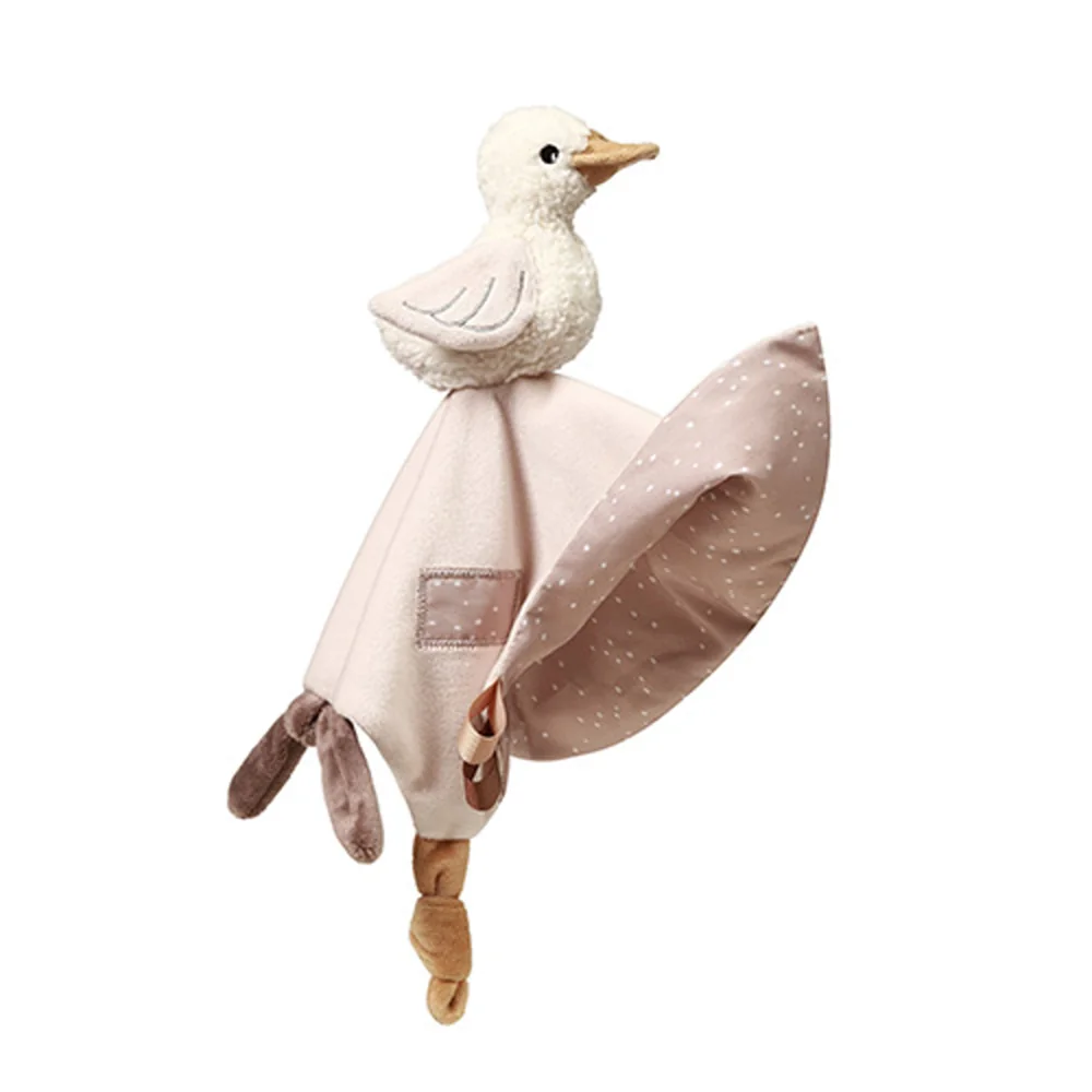 Plyšová hračka/prítulníček GOOSE ZOE držiakom na cumlík, krémový
