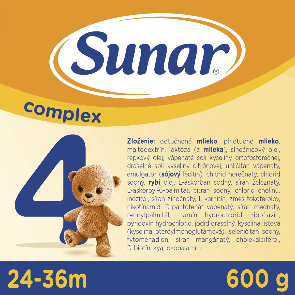 Sunar Complex 4 1×600 g, mliečna výživa, od 24. mesiaca