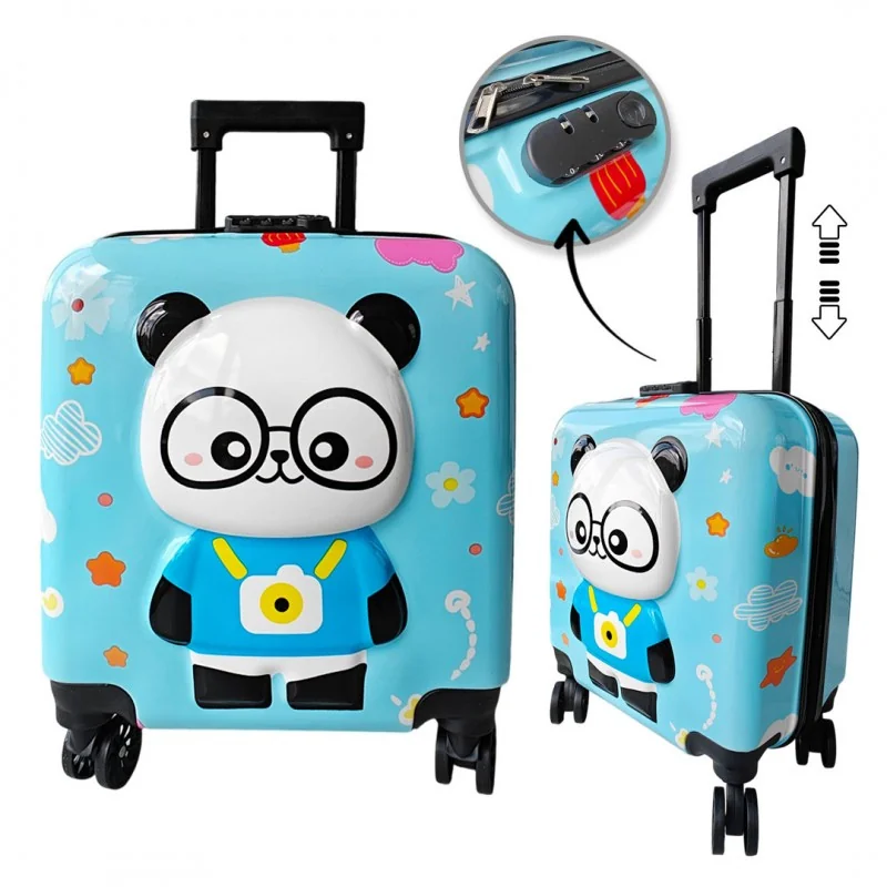 Livefy detský kufor Panda 36 × 44 cm, modrý