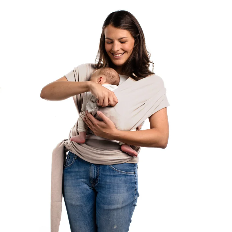 Boba Wrap šatka na nosenie detí bio béžová