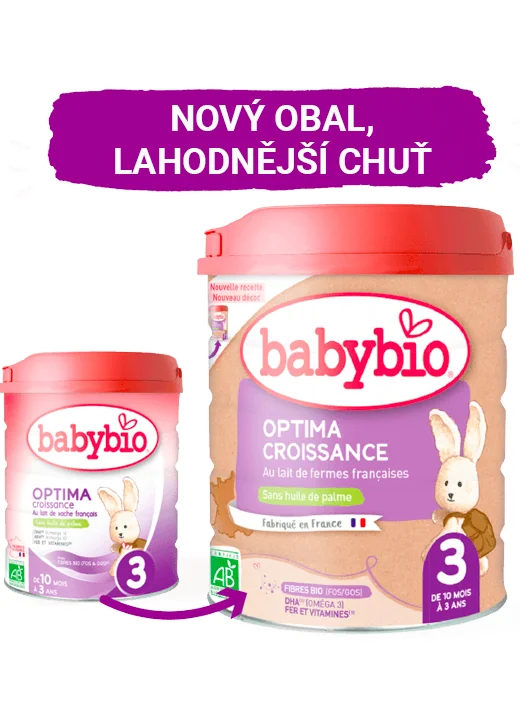 BABYBIO OPTIMA 3 Croissance dojčenské bio mlieko (800 g) 1×800 g, bio detská výživa