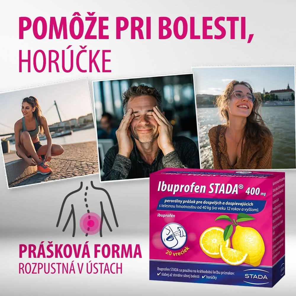 Ibuprofen STADA 400 mg perorálny prášok 1×20 ks, liek