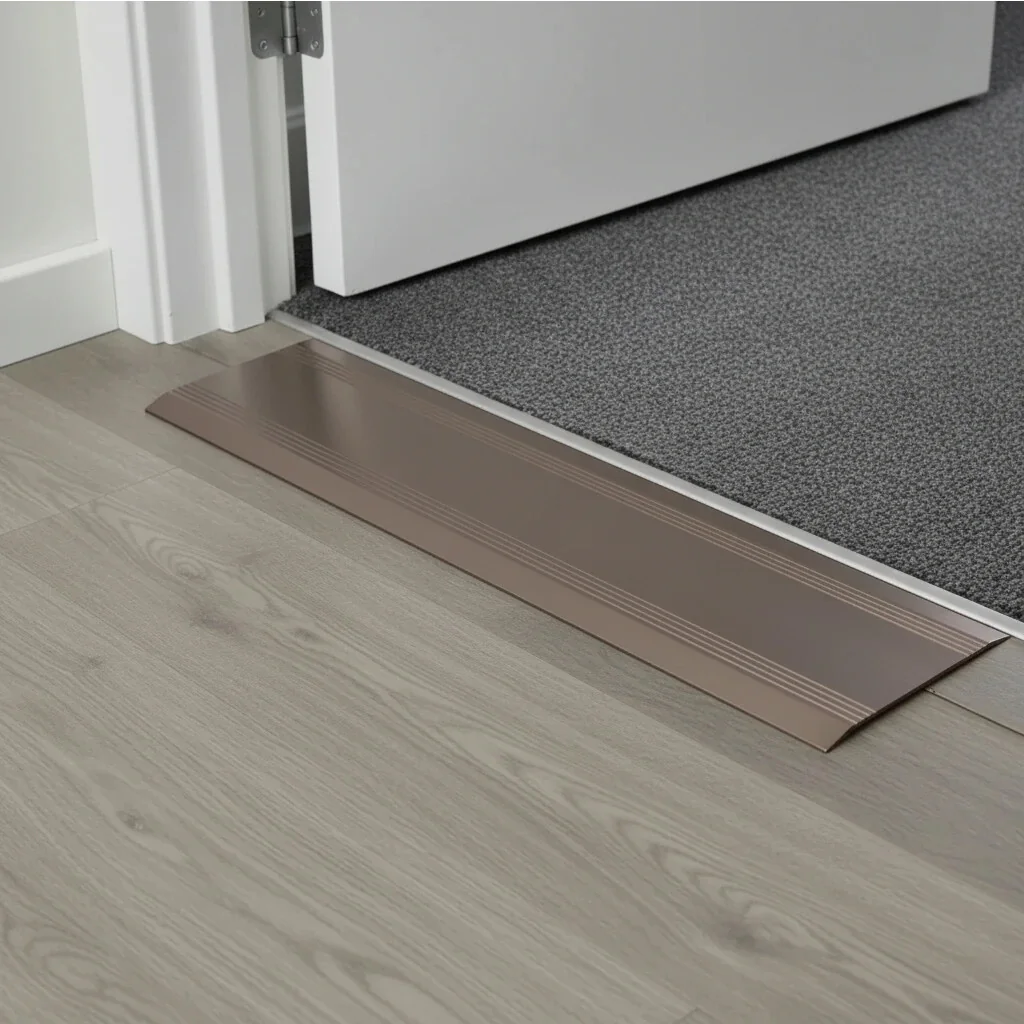 Eloxovaná prejazdová lišta pre vozíčkarov 3,5 x 175 x 900 mm hnedá champagne