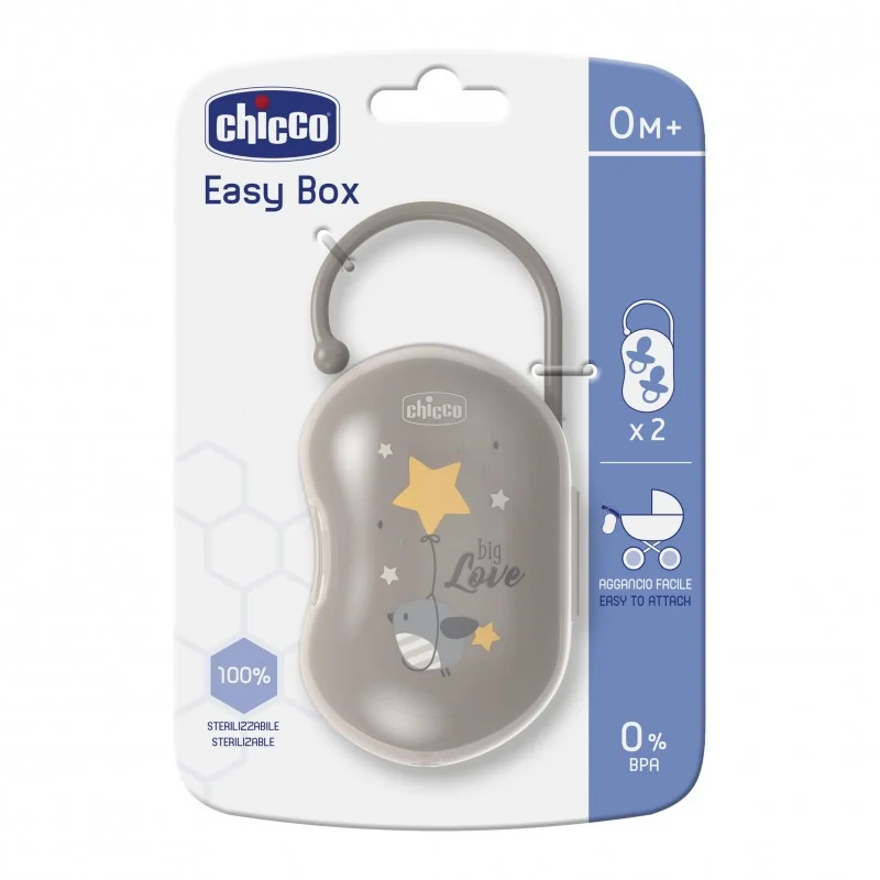 CHICCO Puzdro na cumlík Easy Box dvojité - neutral 1×1 ks