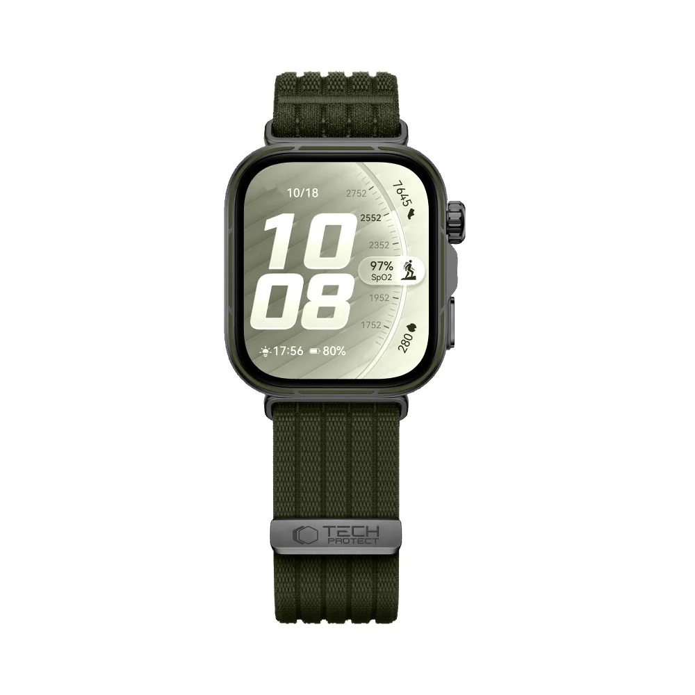 Tech-Protect Nylon remienok na Huawei Watch Fit 3 / 4 / 4 Pro / 5 / 5 Pro, military green
