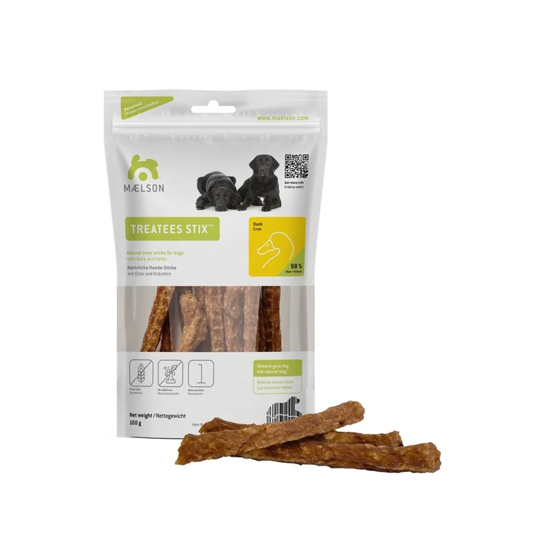 Tyčinky pre psa treatees stix 100 g, kačka