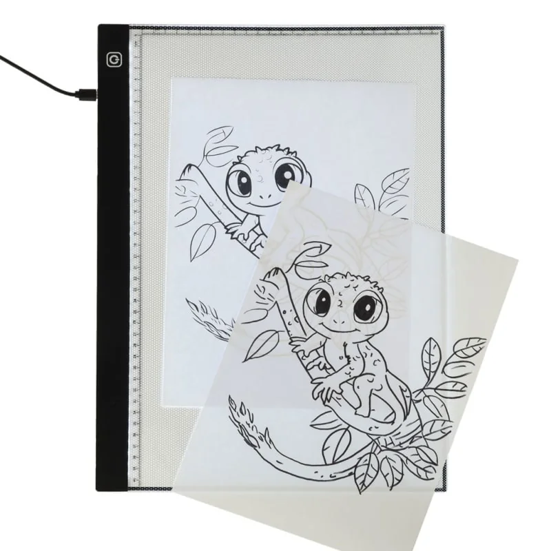 LED podsvietená rysovacia doska A3 – 3 úrovne jasu, USB, 42 × 30 cm 