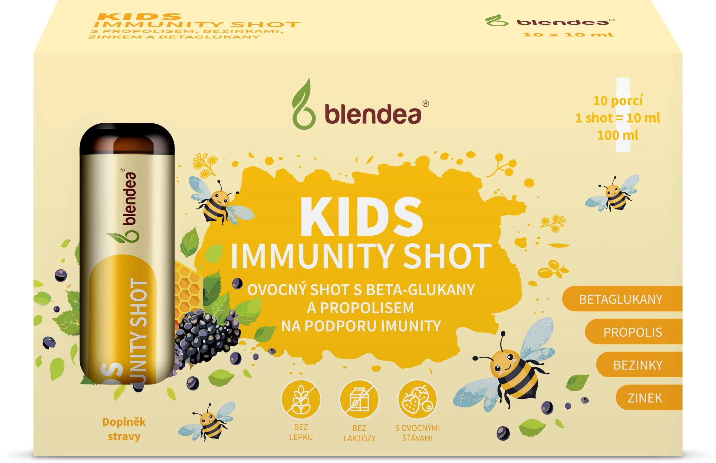 Blendea Kids Immunity Shot s propolisom a beta-glukánmi 10x10 ml