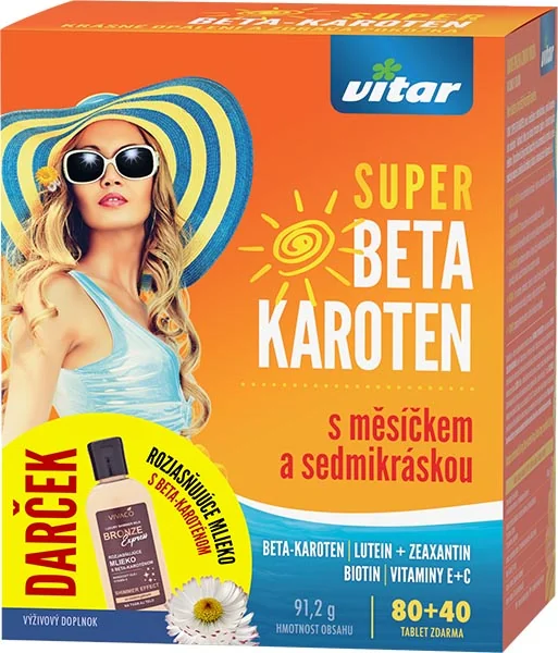 Revital PREMIUM SUPER BETA-KAROTÉN 1×120 tbl, (s nechtíkom a sedmokráskou)