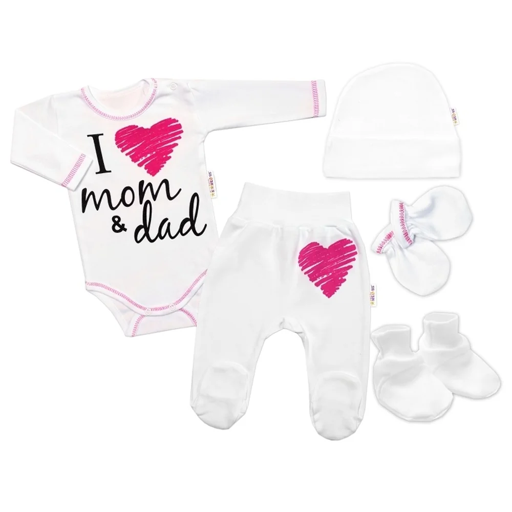 Súpravička do pôrodnice I love mom & dad, veľ. 62, holka