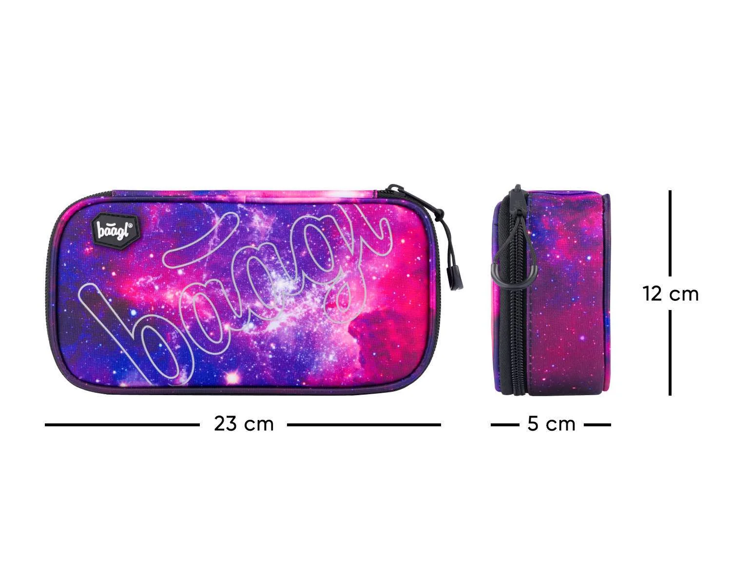 Baagl školský peračník etui Skate Galaxy fialovo-ružový modro-čierny