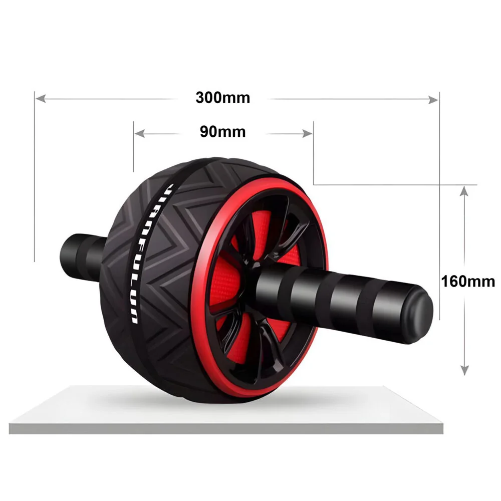 MG FitRoll posilňovacie koliesko + podložka, čierne / červené