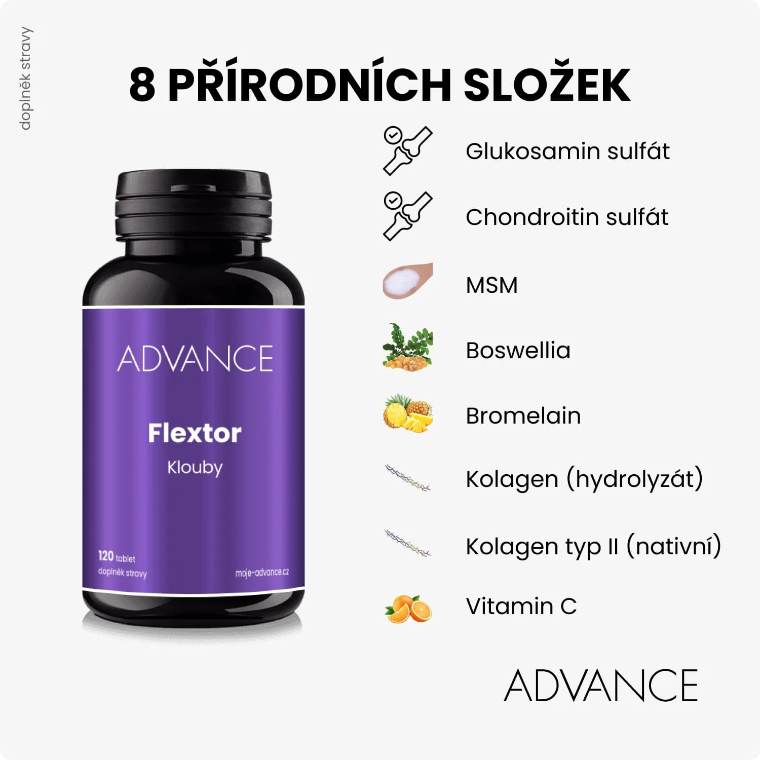 ADVANCE Flextor 120 tabliet - kĺby 1×120 tbl, výživový doplnok