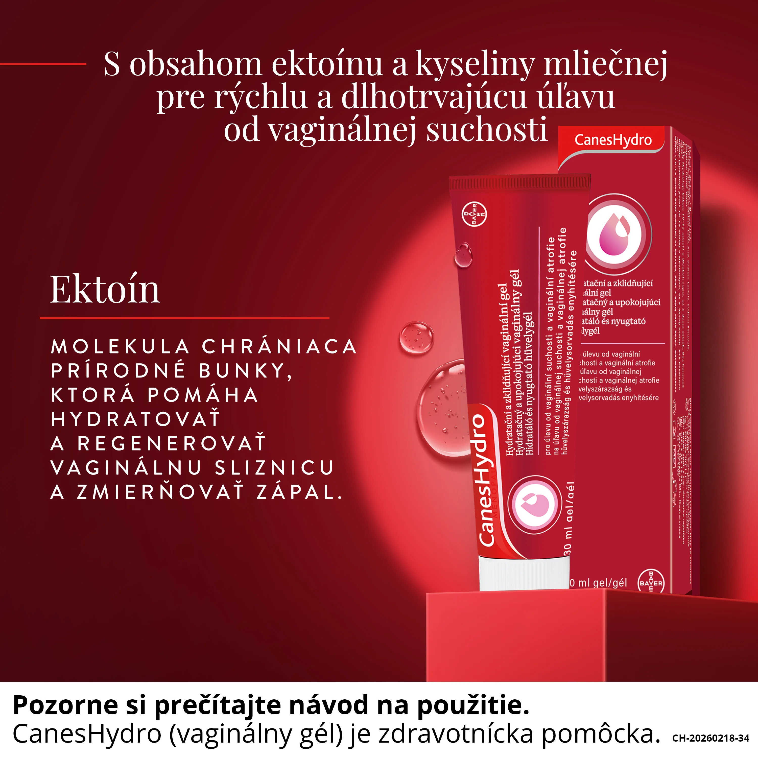 CanesHydro hydratačný a upokojujúci vaginálny gél 30 ml