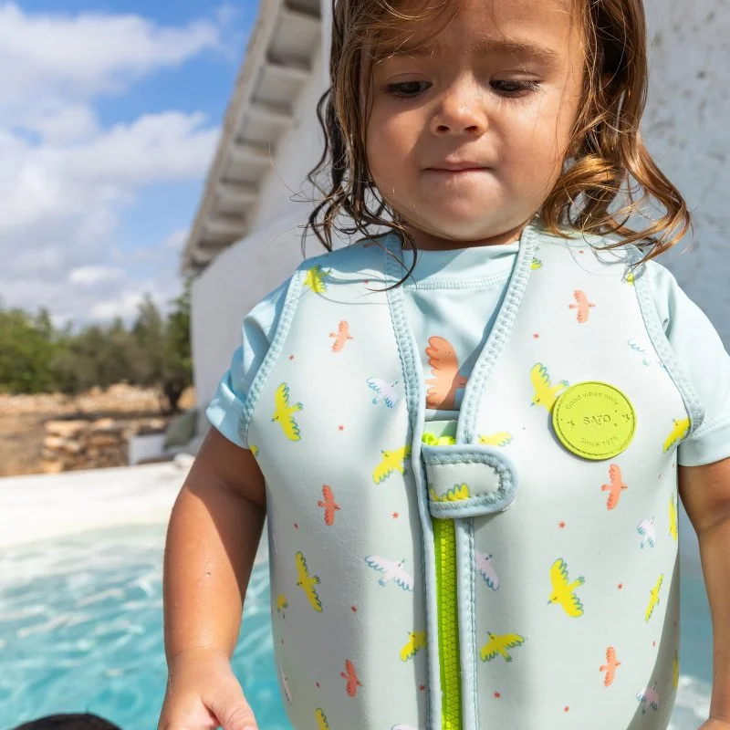 Saro Baby plavecká neoprénová vesta s UV ochranou (1-3r) Tropicool Pink