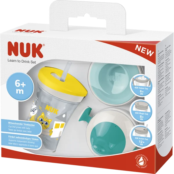 NUK súprava na pitie - hrnček s náustkom 1 set