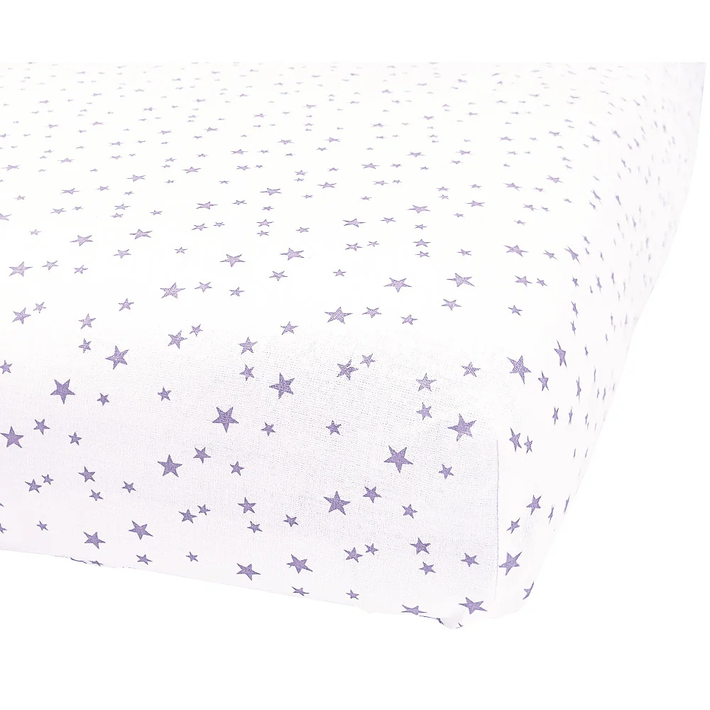 Bavlněné prestieradlo do postielky 60x120cm - biele s mini hviezdičkami