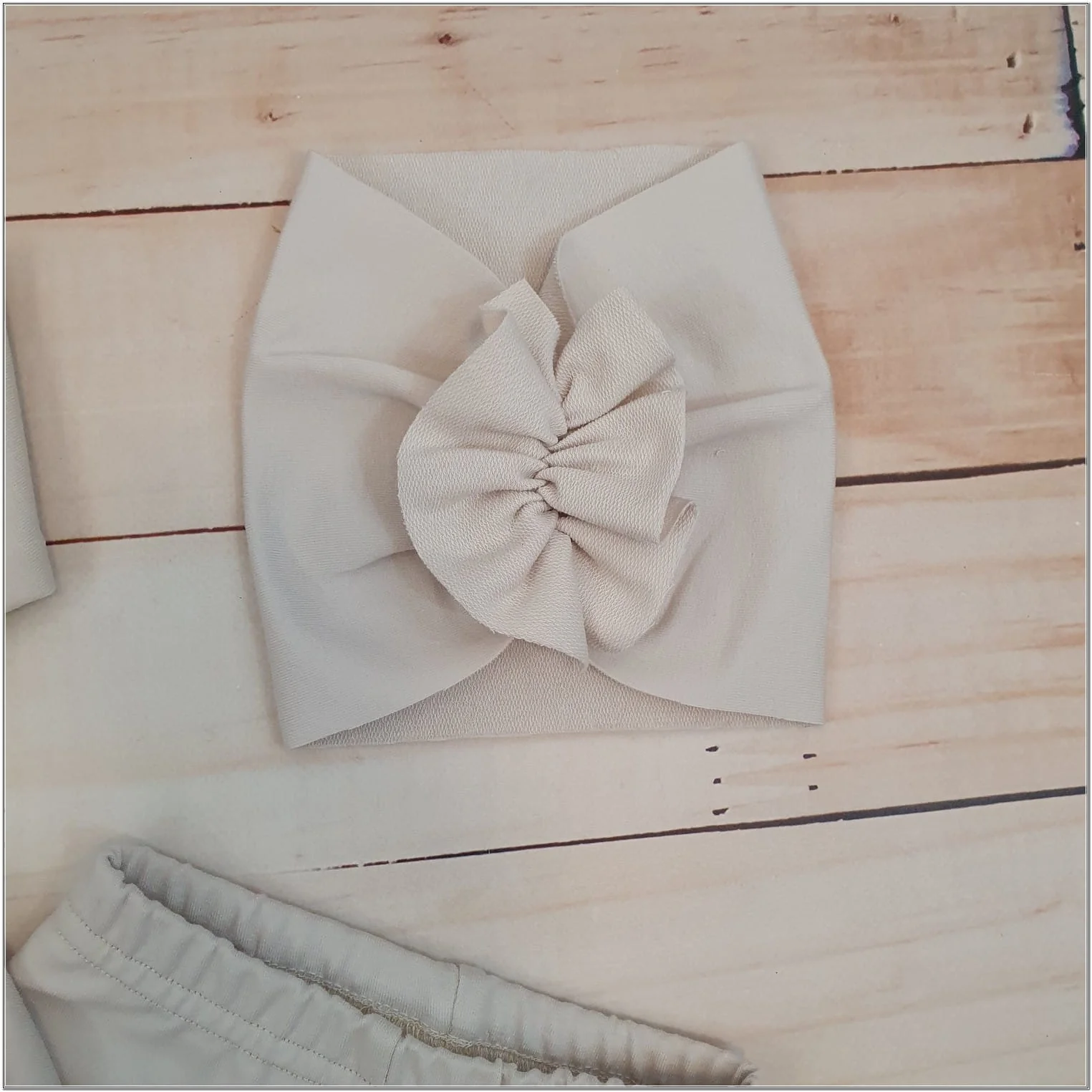 Bavlnená sada, 3D, tunika, legíny, turban - sv. béžová, veľ. 62