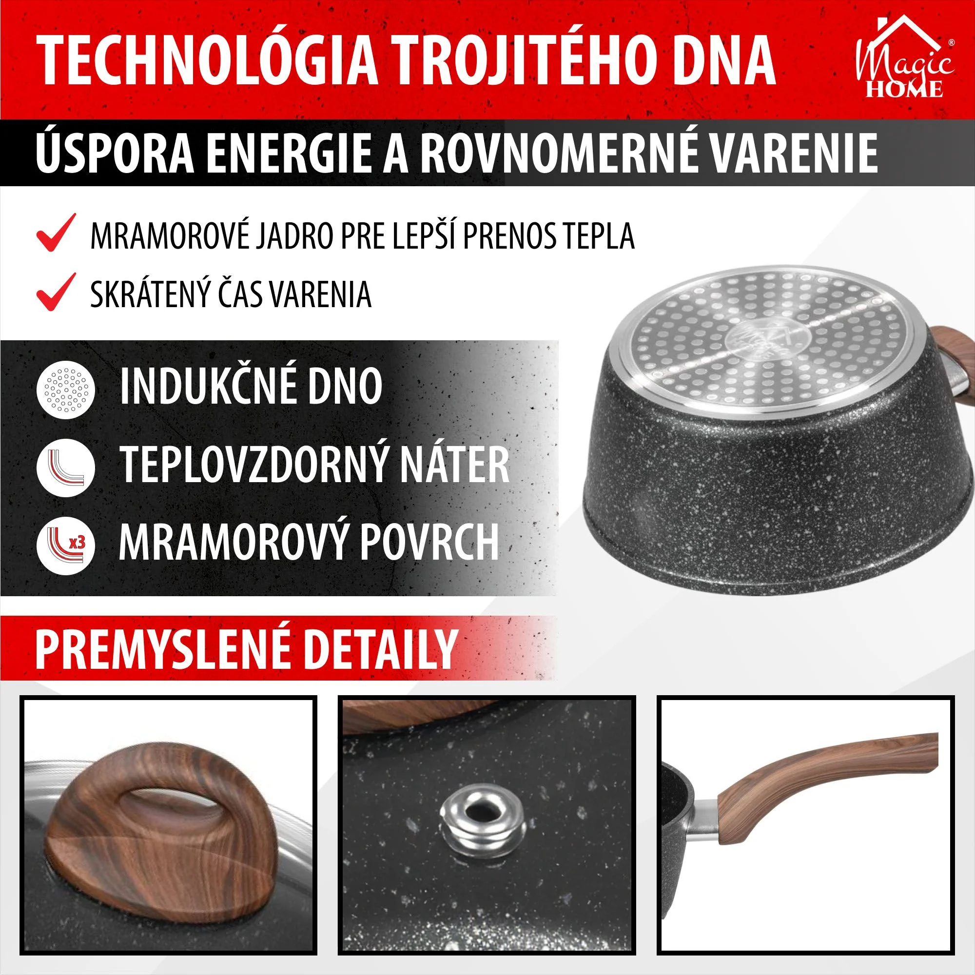 MagicHome rajnica Black Marble Line, 1 ks So sklenenou pokrievkou, 16 cm