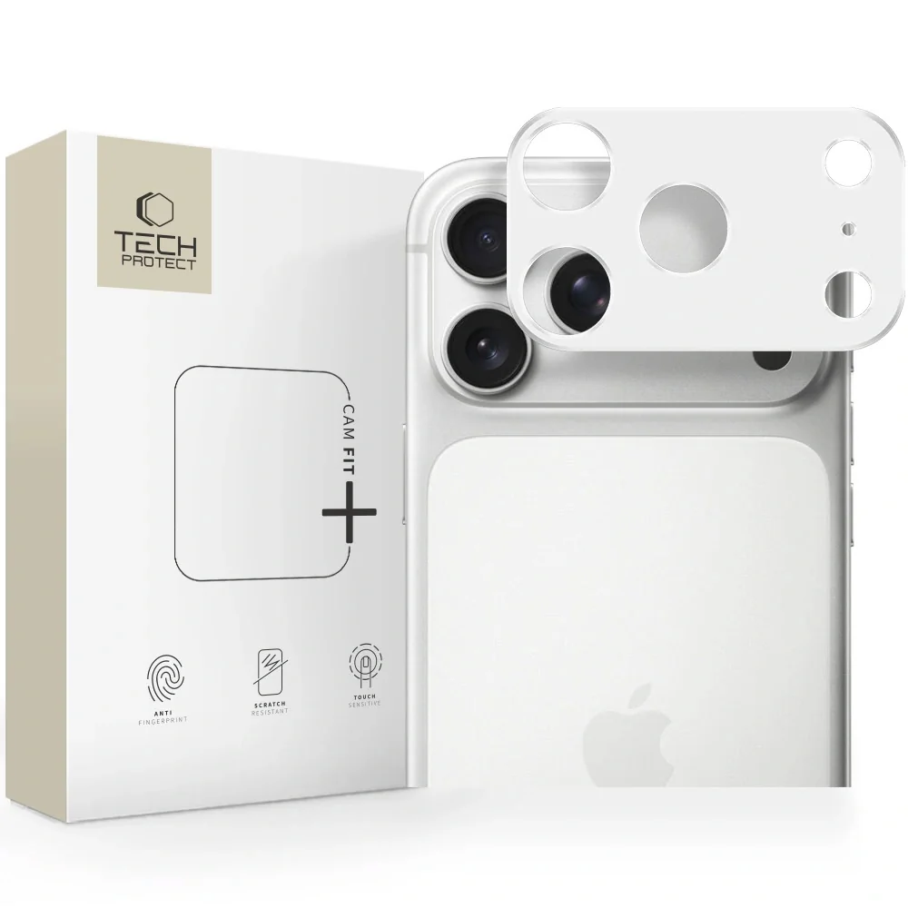 Tech-Protect CamAlloy Fit ochranné sklo na kameru na iPhone 17 Pro, strieborné rieborné