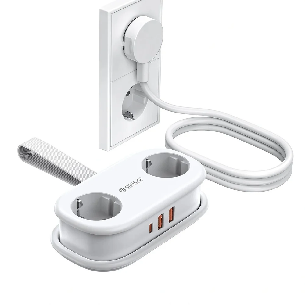 Orico AP3 predlžovačka 5in1 2x USB-A / 1x USB-C / 2x AC 20W, biela