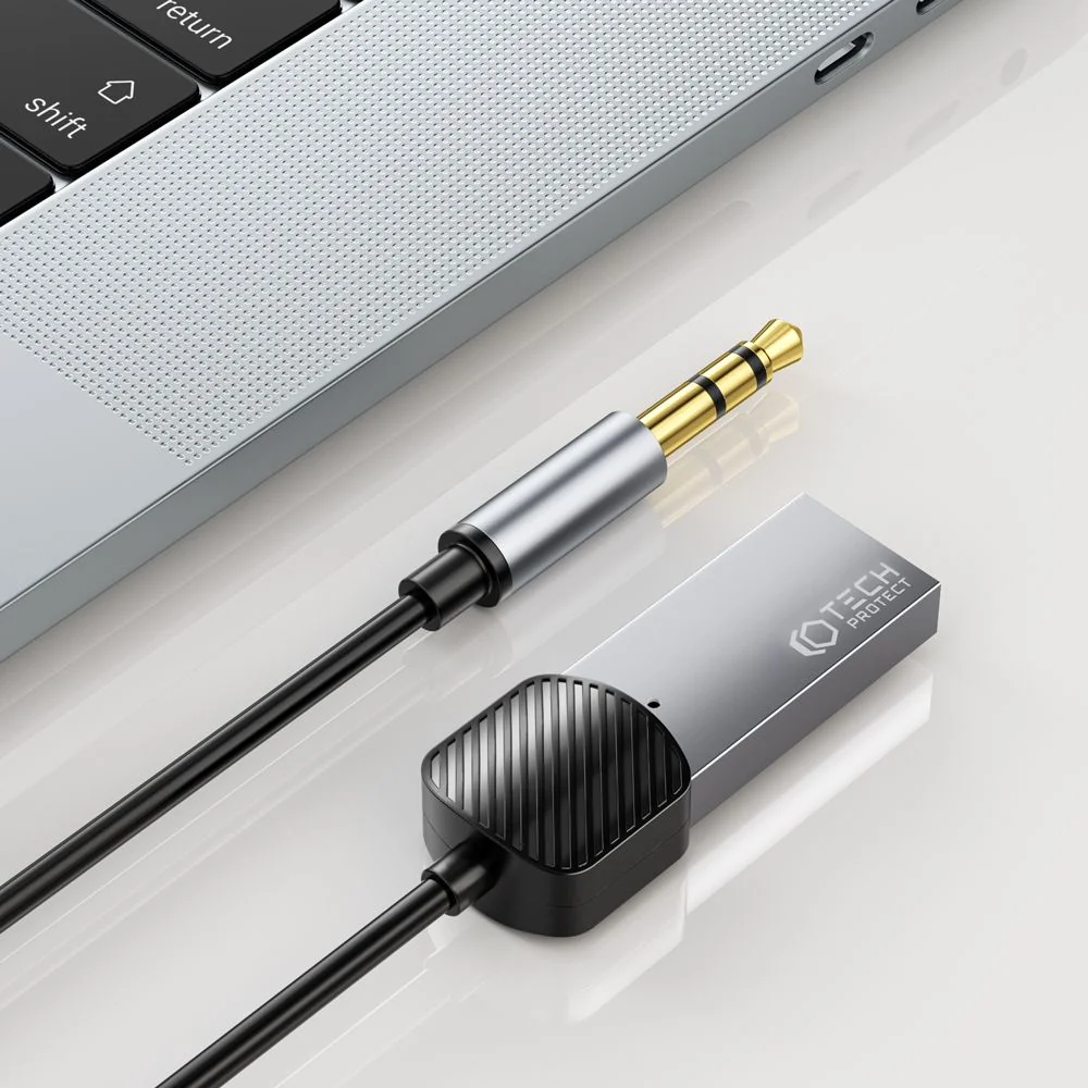 Tech-Protect Ultraboost bluetooth audio adaptér 3.5mm jack, šedý