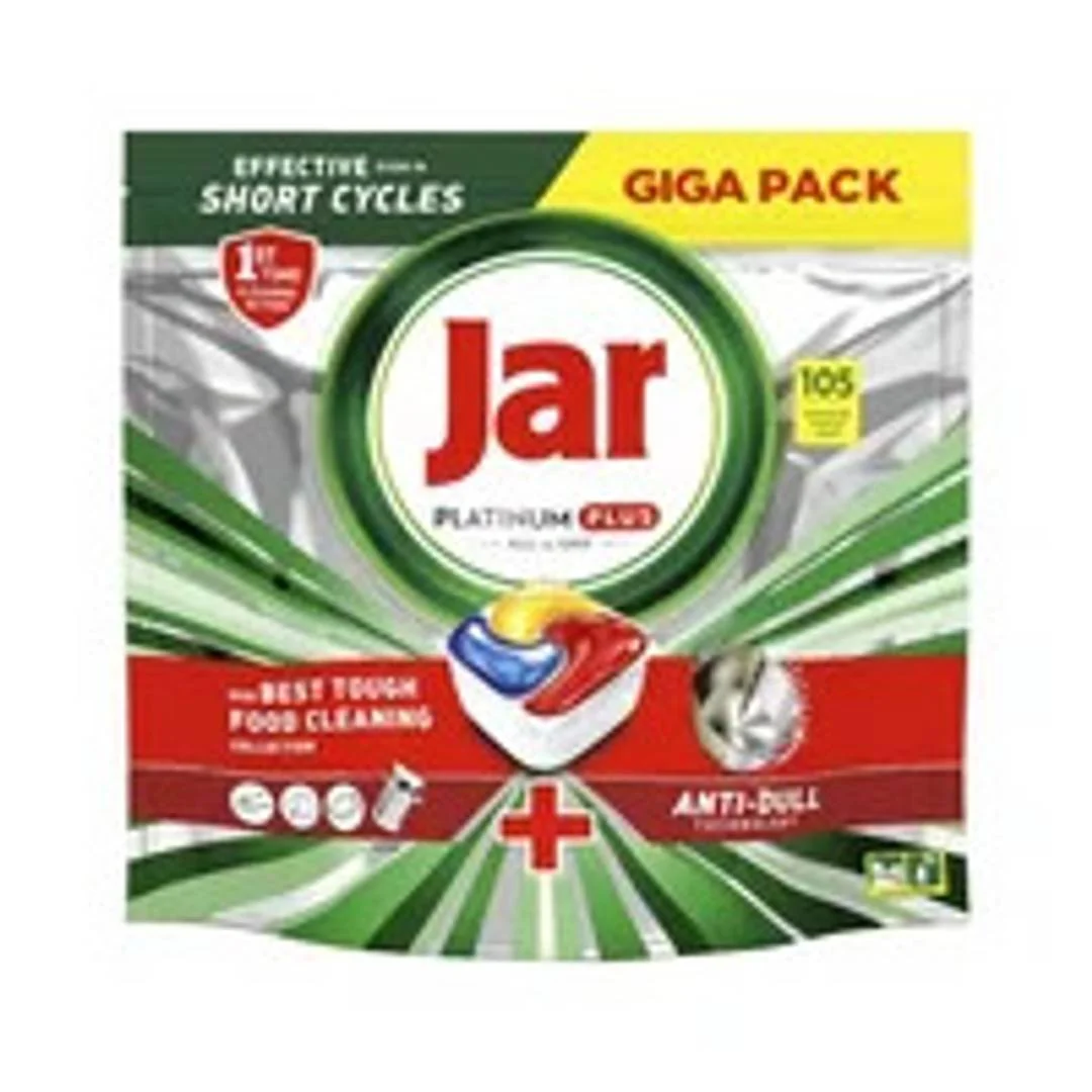 JAR Kapsuly do umývačky riadu Platinum Plus All In One Anti-Dull Lemon 105ks