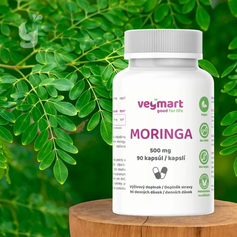 Vegmart Moringa 500 mg, 90 kapsúl