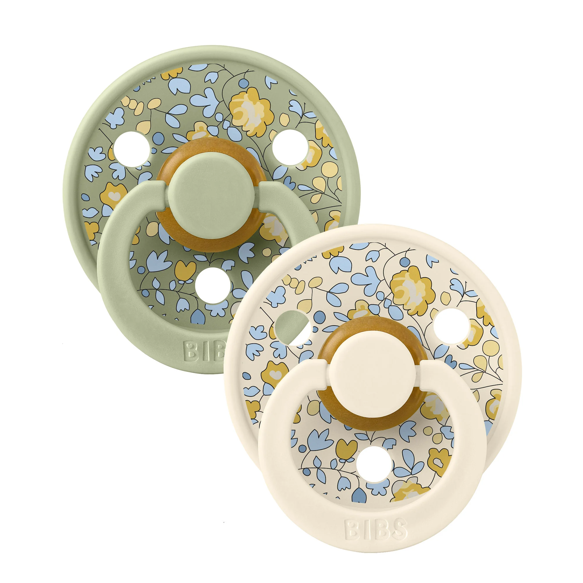 BIBS x LIBERTY Colour cumlíky z prírodného kaučuku 2ks veľkosť 2 - Ivory / Sage