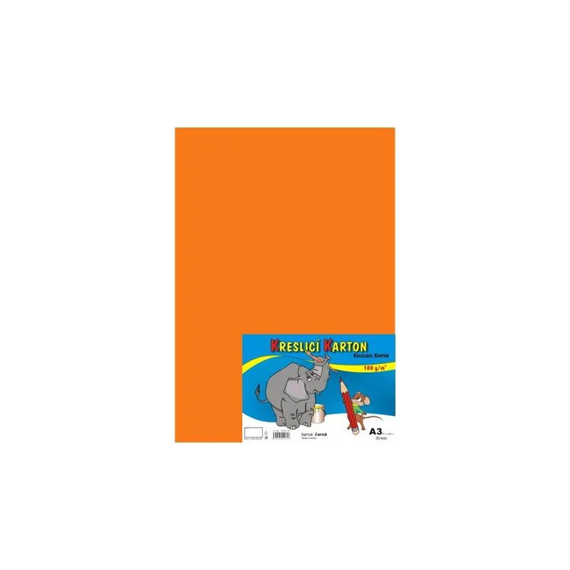 Výkres A3, 180 g/m2, oranžový 50 listov
