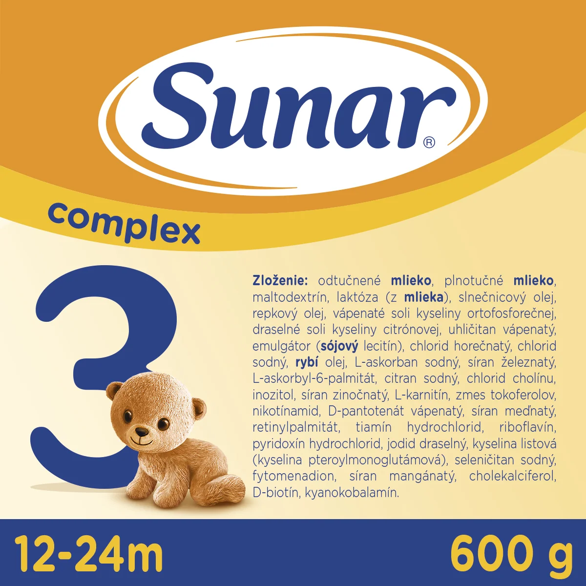 Sunar Complex 3 8×600 g, detská výživa