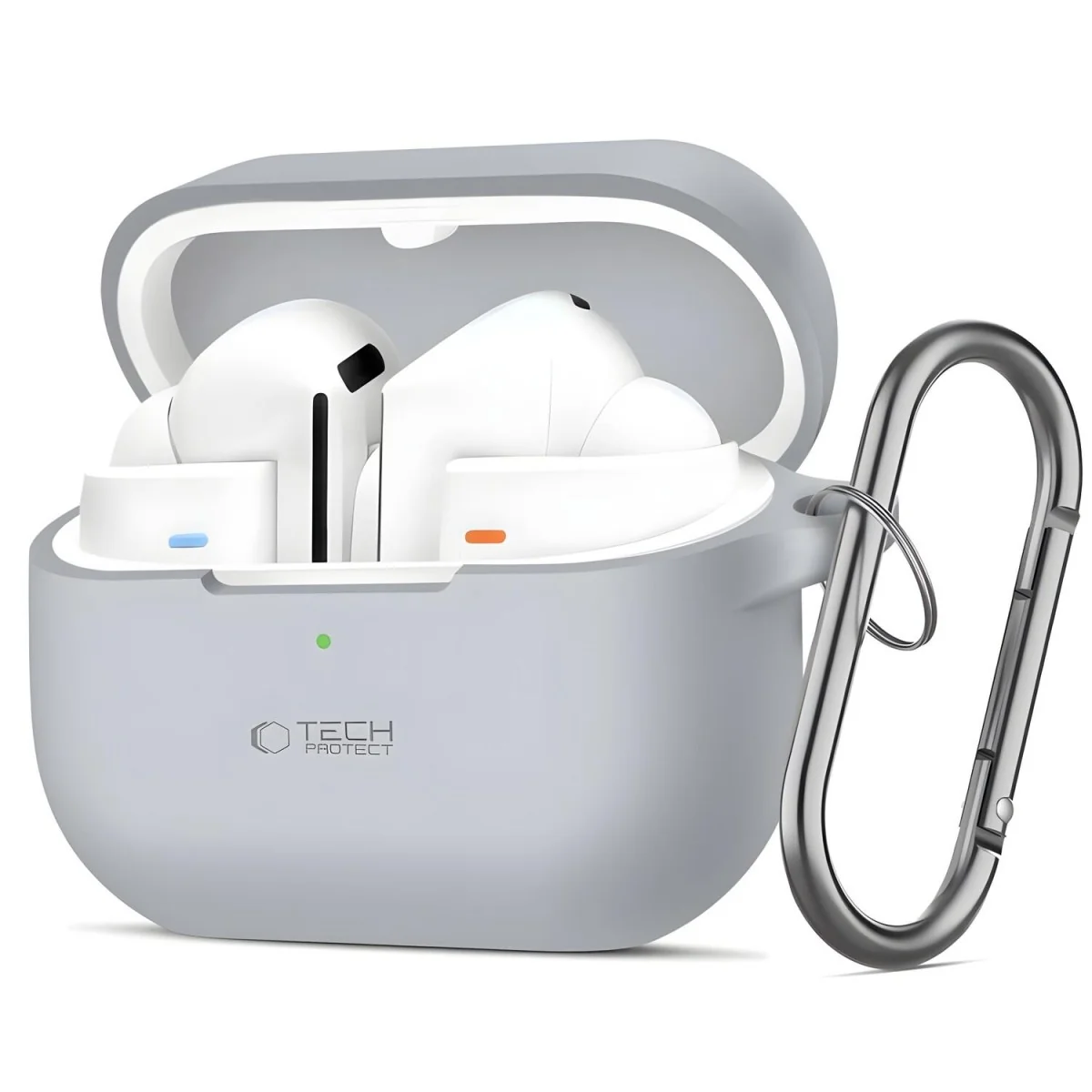 Tech-Protect Silicone Hook puzdro na Samsung Galaxy Buds 3 / 3 Pro, sivé