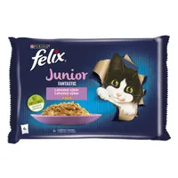 FELIX Fantastic JUNIOR Multipack 12(4x85g) - kura/losos v želé