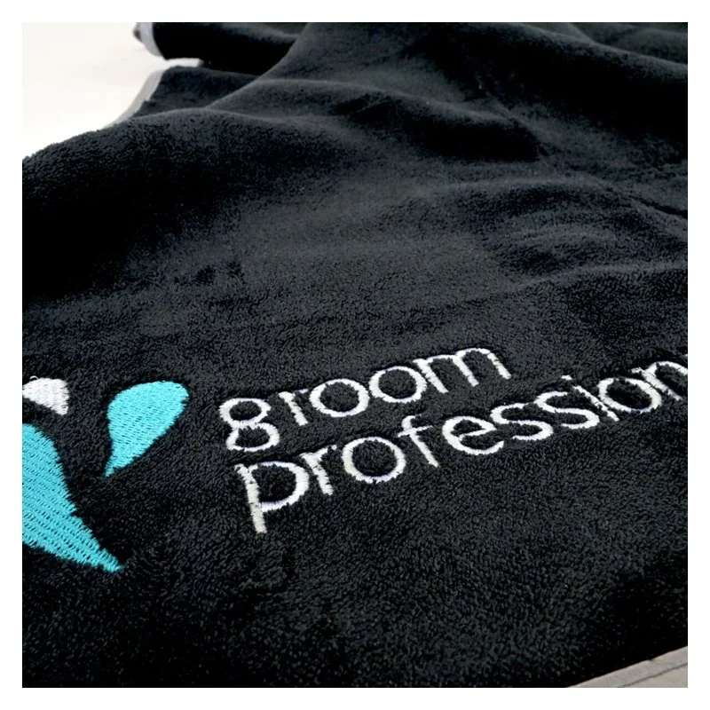 Uterák Fleece towel pre psa alebo mačku čierno-sivý