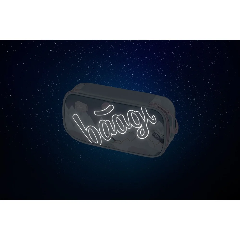 Baagl školský peračník Skate Moon sivo-ružový modrý, oválny