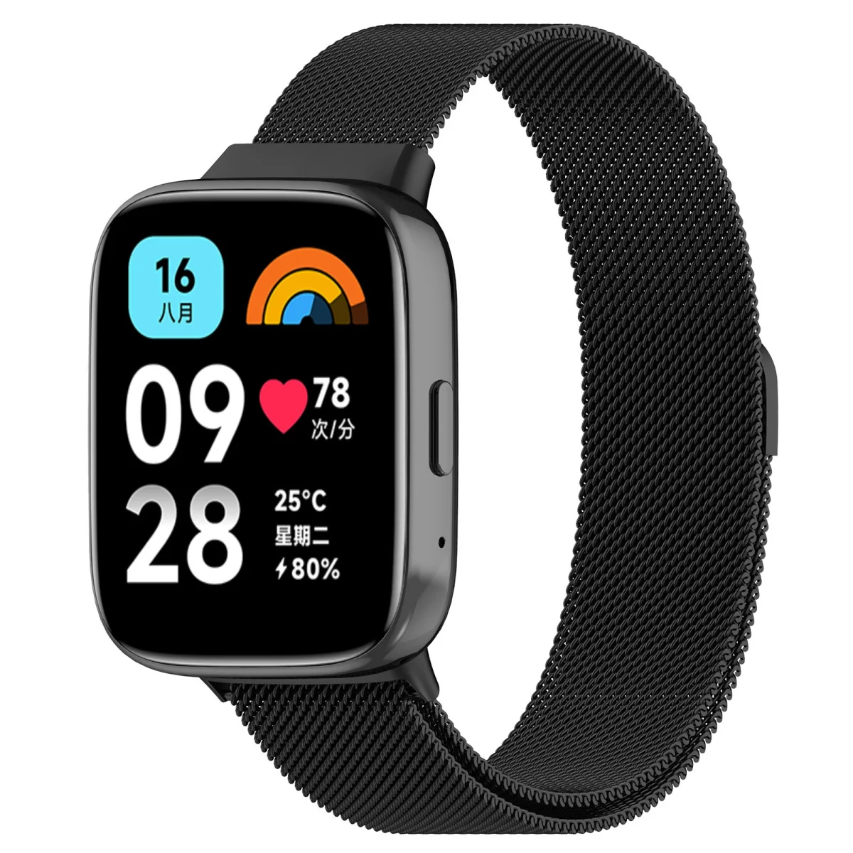 BStrap Milanese remienok na Xiaomi Redmi Watch 3 Active / Lite black