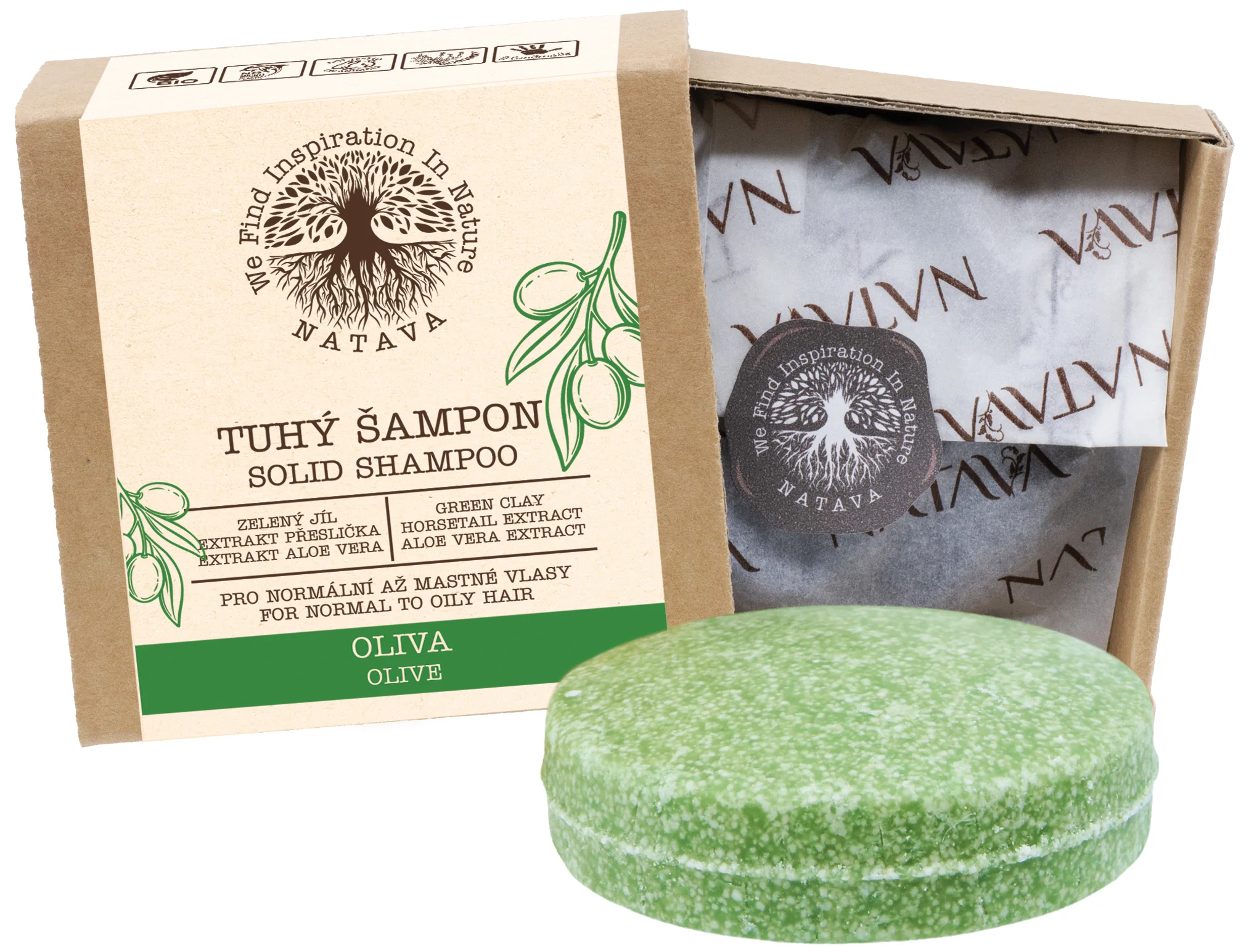 Natava tuhý šampón Oliva 85 g