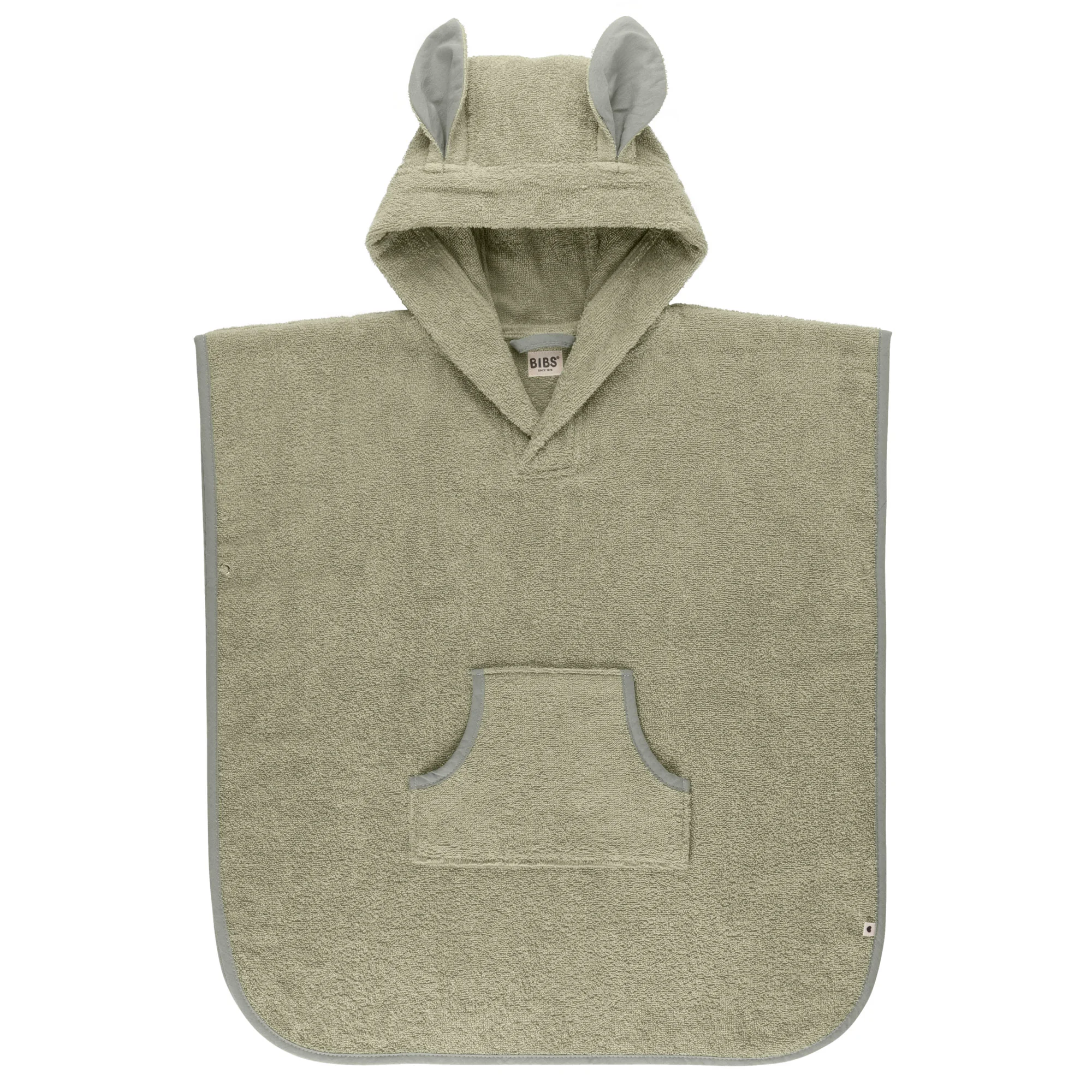 BIBS Kangaroo froté pončo z bavlny Sage
