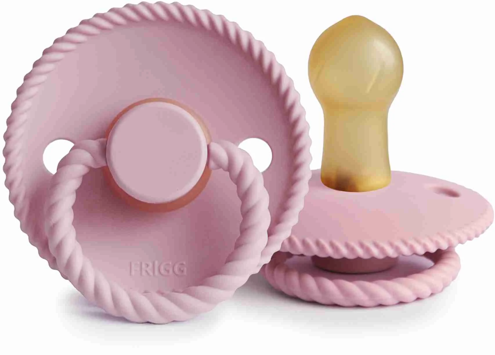 FRIGG Rope kaučukový cumlík Baby Pink, 0-6m, 1 ks 1×1ks, kaučukový cumlík